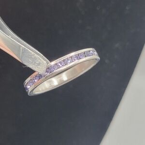 Swarovski Tanzanite Crystal Infinity Ring Purple Size 8 Sterling Silver 925